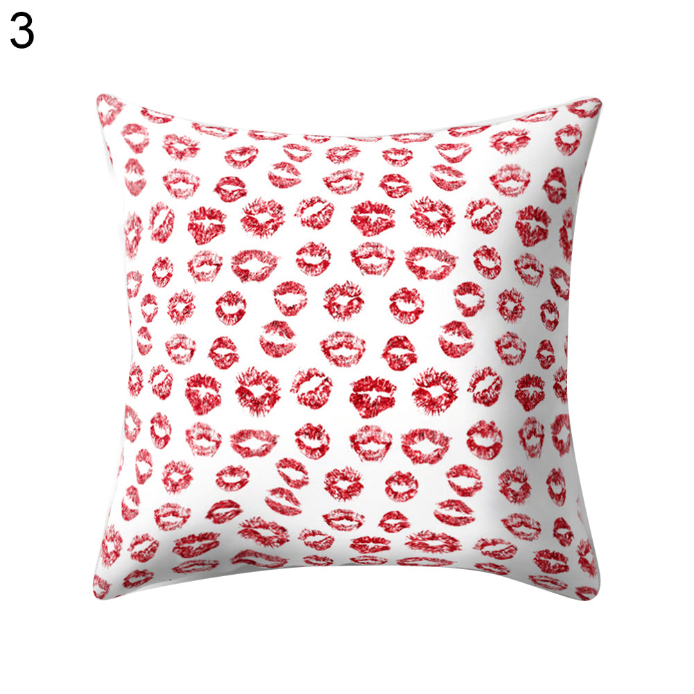 Sexy Lip Peach Skin Cushion Cover Square Throw Pillowcase Coffee House Bar Decor