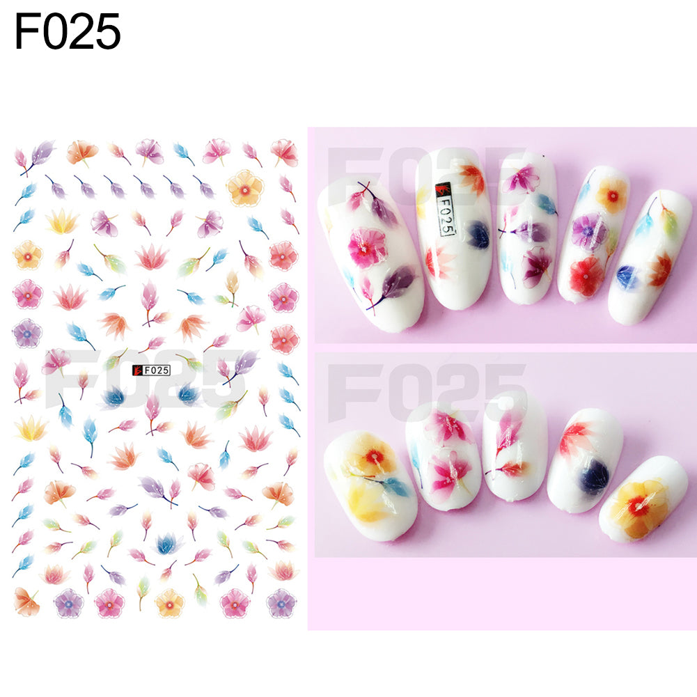 1 Sheet Flowers Butterfly Pattern Nail Art Stickers DIY Decal Manicure Tools