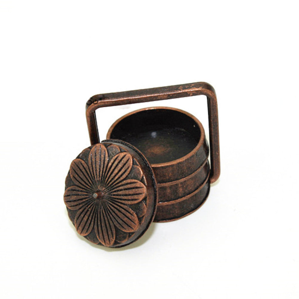 Dollhouse Miniature Toy Vintage 3 Layers Chinese Style Food Basket with Lid