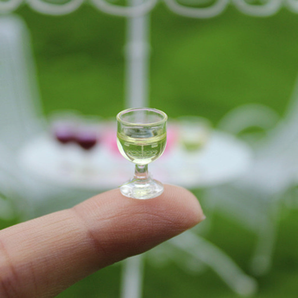 Mini Wine Glass Miniature Food Dollhouse 1:6 1:12 House Model Decor Supplies