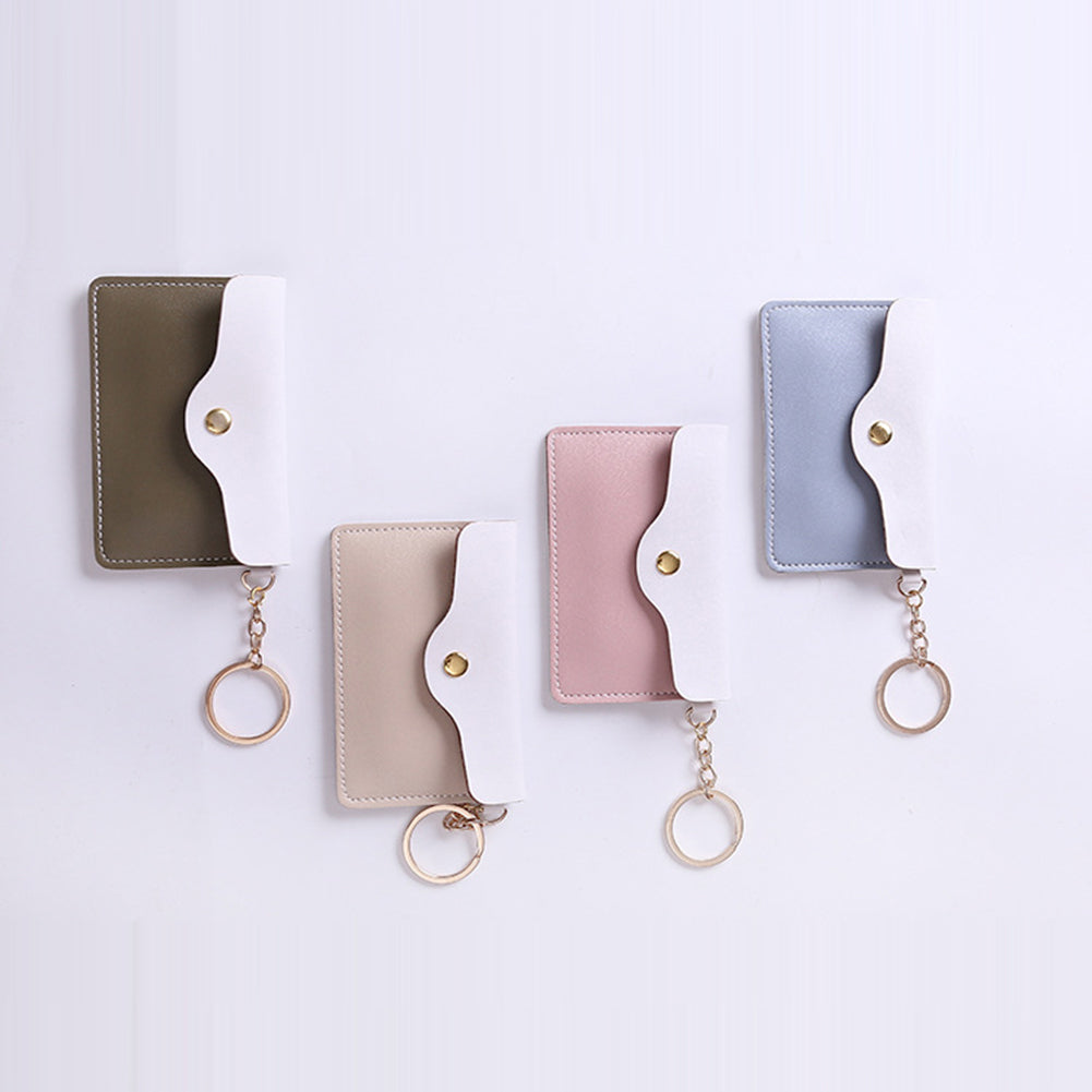 Lovely Faux Leather Women Girls Coin Purse Card Bag Mini Wallet with Keyring