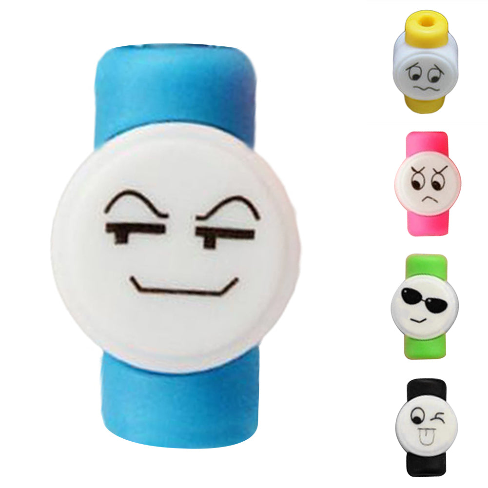 Cute Cartoon Expression Charging Data Cable Silicone Protection Cover Protector