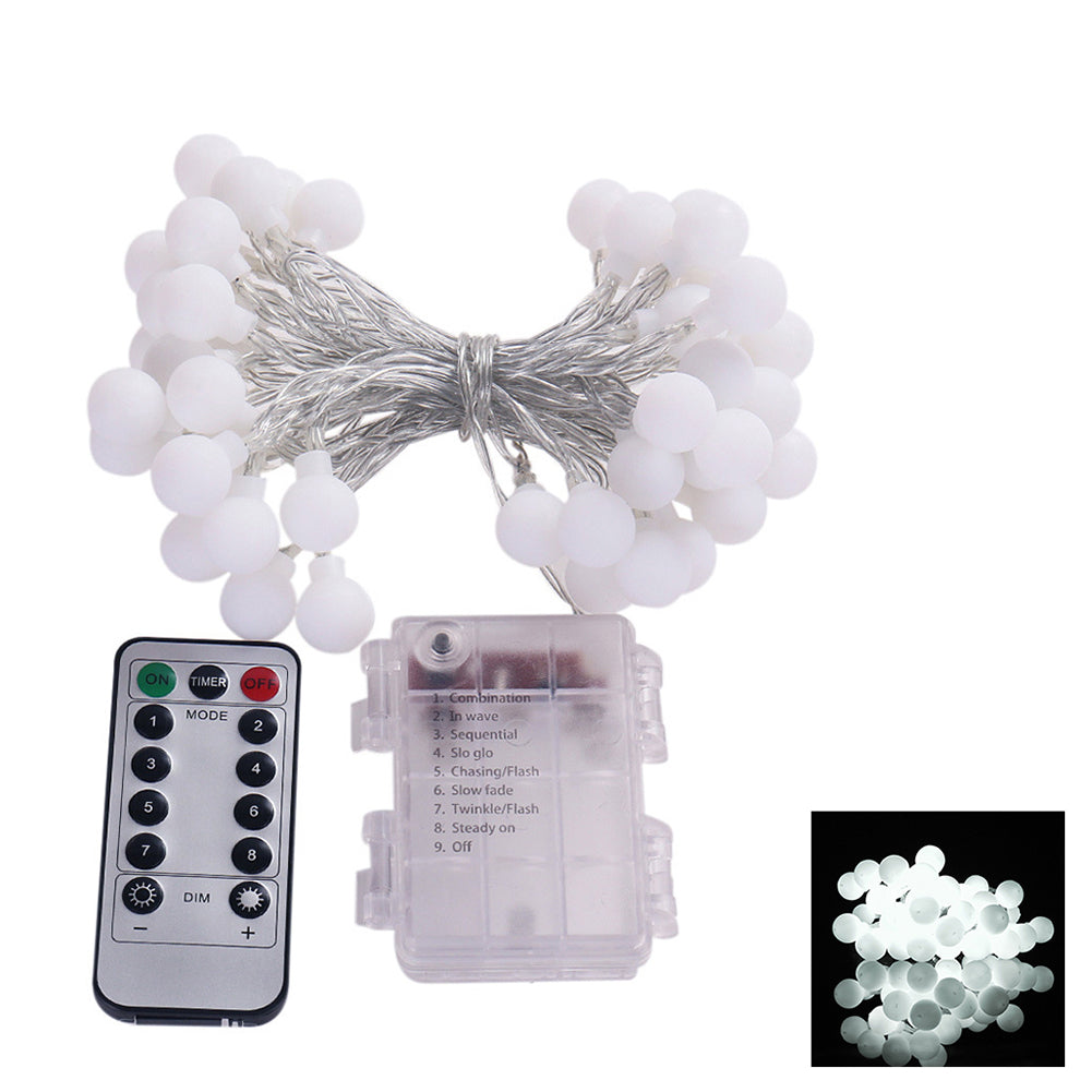 50LED Ball Shaped 8Modes Fairy String Light Christmas Wedding Home Party Decor