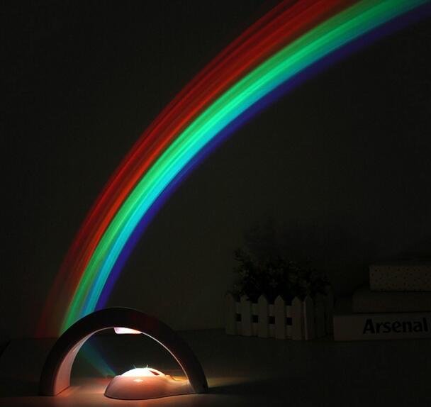 RGB Romantic LED Rainbow Projector Color Night Lamp AC 6V mini projector baby room