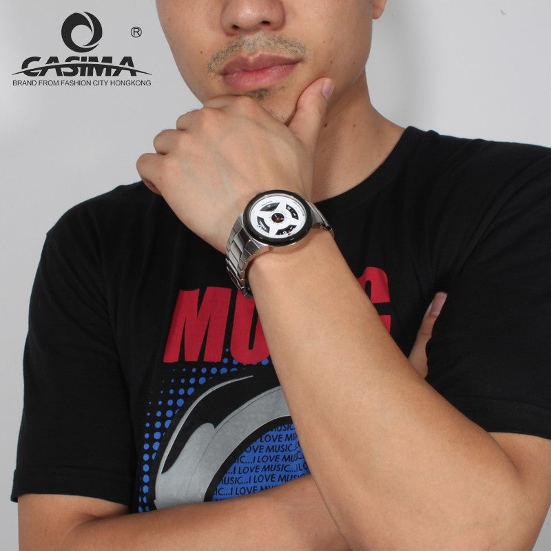 men stainless steel band quartz watches luminous waterproof 50m  8208-S8